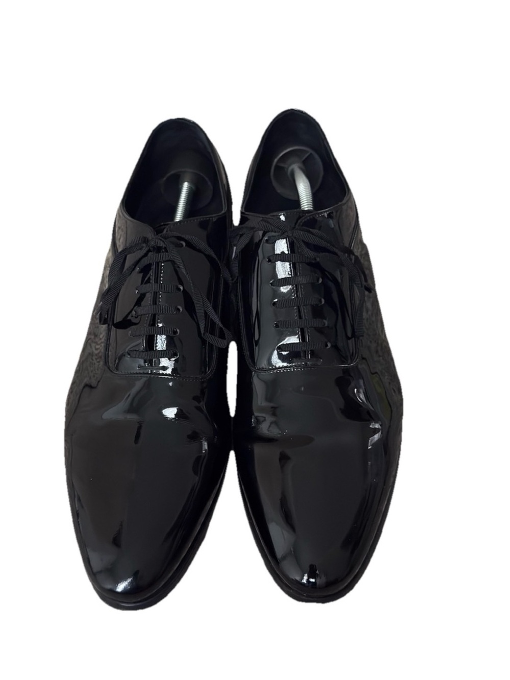 Suitsupply Black Patent Leather Tuxedo Oxford Shoes Size US 11.5 made in Italy